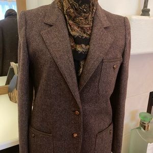 Vintage 1970’s Ralph Lauren Tweed Burgundy Jacket 6-8